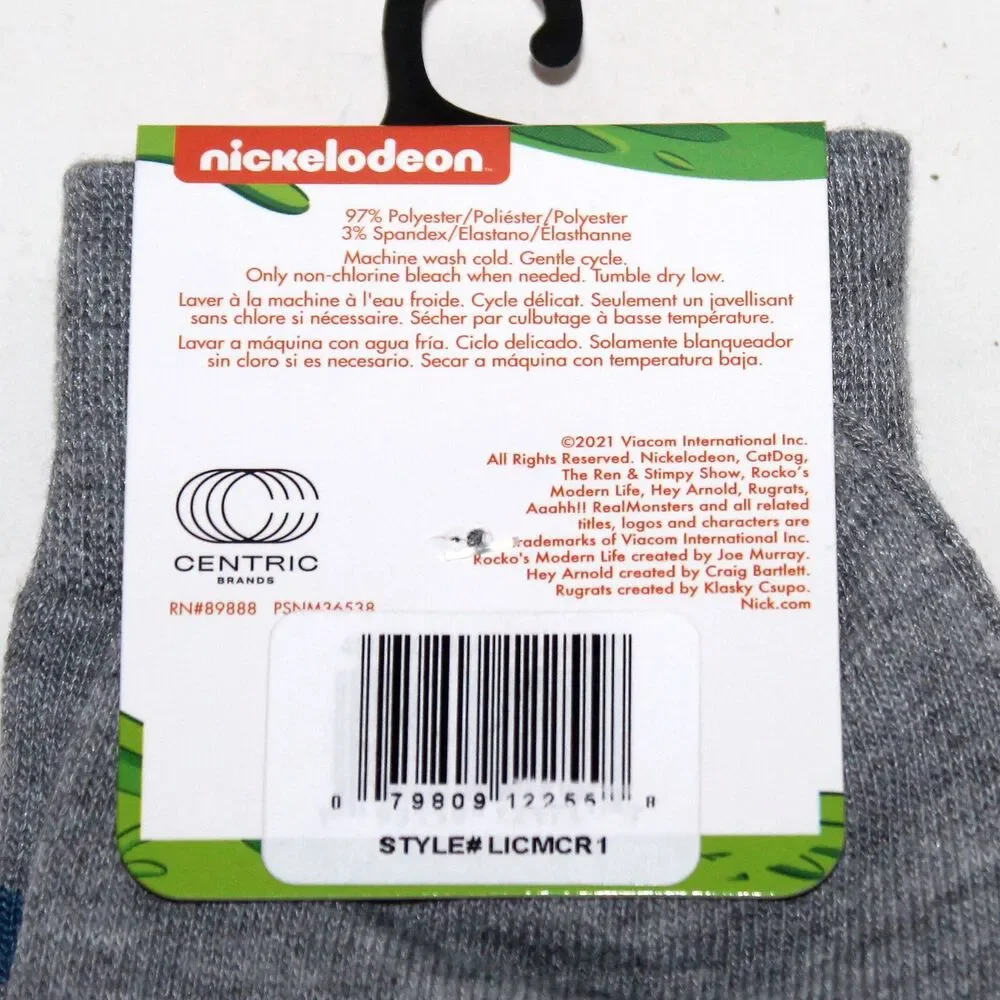 1 pair socks CatDog Nickelodeon 2021 Centric unisex one size gray blue cartoon